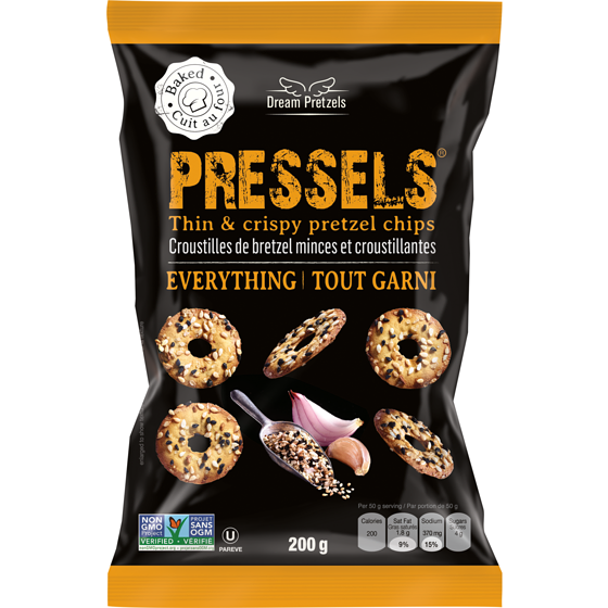Dream Pretzels Thin and Crispy Pretzel Chips Everything 200 g, $2.00/100g