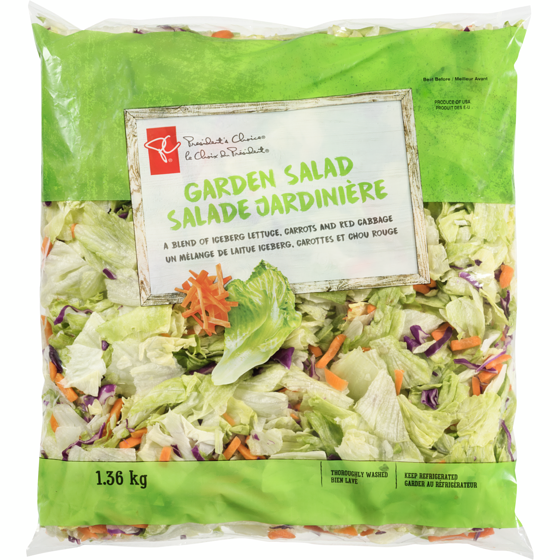 President's Choice Garden Salad Club Size 1.36 kg, $0.66/100g