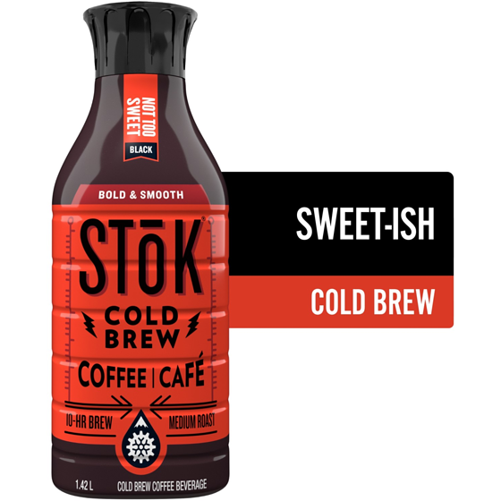 SToK Cold Brew Coffee, Black, Lightly Sweetened 1.42 l, $0.49/100ml