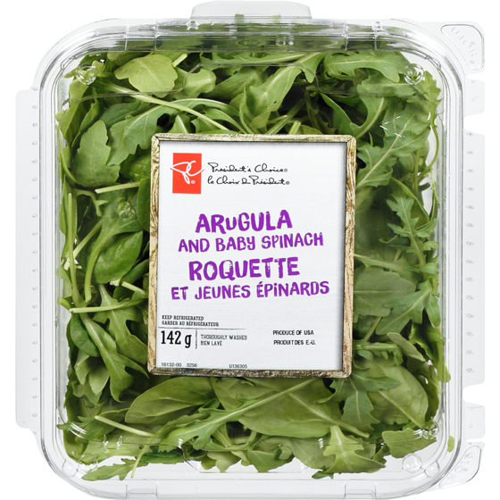 President's Choice Baby Arugula Spinach Blend 0.142 kg, $2.82/100g