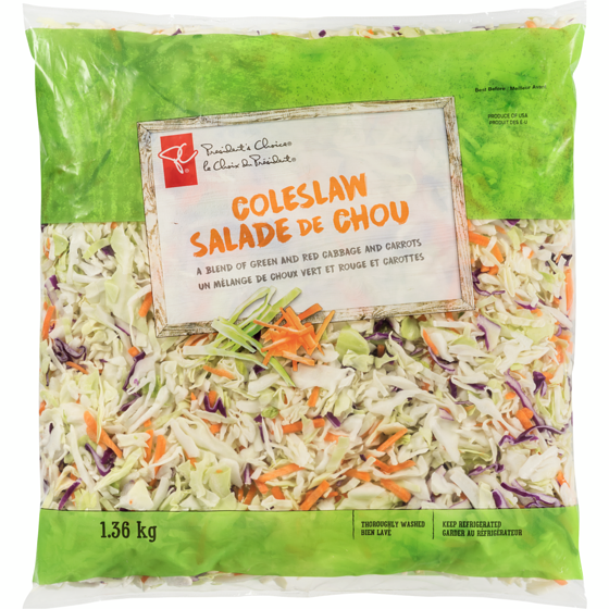 President's Choice Coleslaw Club Size 1.36 kg, $0.66/100g
