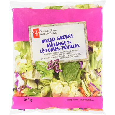 President's Choice Mixed Greens 0.34 kg, $1.18/100g
