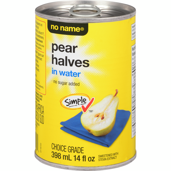 No Name Pear Halves in Water 398 ml, $0.75/100ml