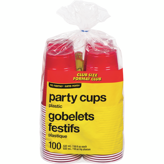 Sans Nom Verres à bière, rouge, 18,5 oz, paq. de 100 1 ea, 0,13 $/1ch