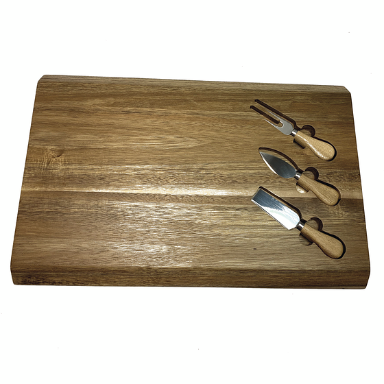 President's Choice Set of 4 Acacia Wood Cutting Board and Cheese Knives 1 ea, $27.00/1ea