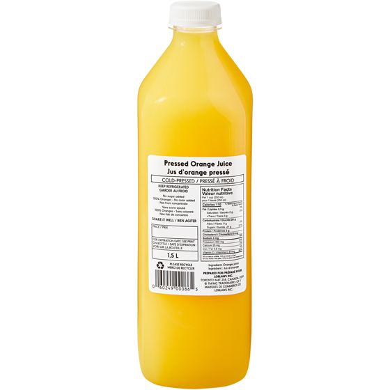 null Fresh Orange Juice 1.5 l, $1.00/100ml