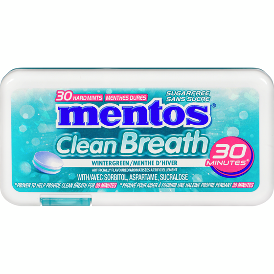 Mentos Candy Clean Breath Wintergreen 21 g, $11.90/100g