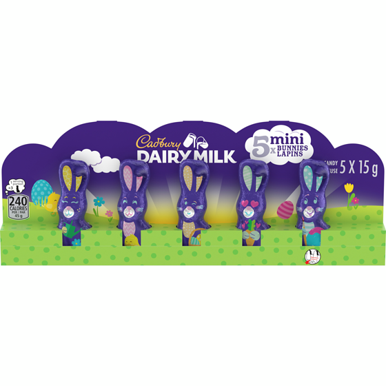 Cadbury Dairy Milk Hollow Mini Easter Bunnies 75 g, $6.67/100g