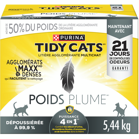 Purina Tidy Cats poids plume litière pour chats multi-chats puissance 4-en-1 5.44 kg, 0,48 $/100g