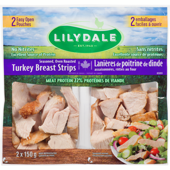 Lilydale Oven Roasted Turkey Breast Strips 300 g, $4.16/100g
