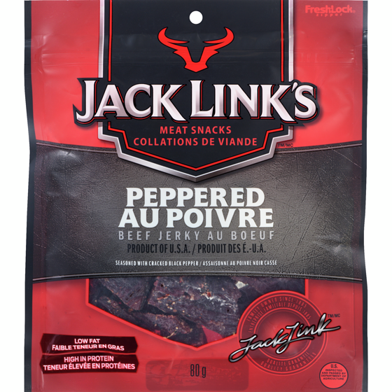 Jack Links Peppered Beef Jerky Meat Snacks 80 g, $9.36/100g