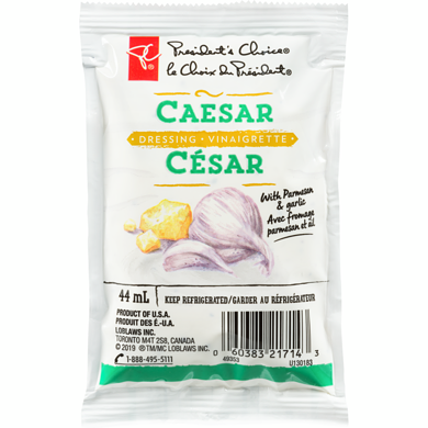 President's Choice Caesar Dressing Pouch 44 ml, $1.36/100ml