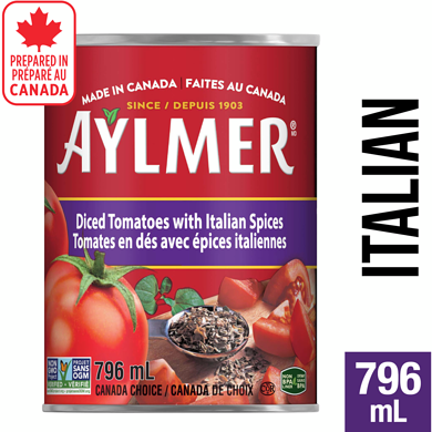 Aylmer Diced Tomatoes with Italian Spices 796 ml, $0.31/100ml