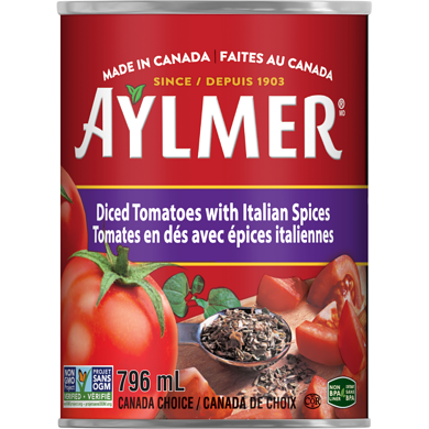 Aylmer Tomates en dés avec épices italiennes 796 ml, 0,31 $/100ml