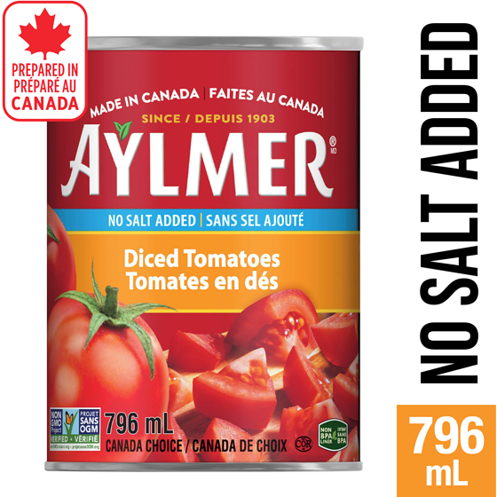 Aylmer Tomatoes Diced, No Salt Added 796 ml, $0.31/100ml