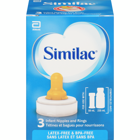 Similac Tétines et bagues pour bébés 3 ea, 1,41 $/1ch