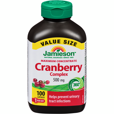 Jamieson Maximum Concentrate Cranberry Complex Capsules, 500 mg 100 Count 100 ea, $0.28/1ea