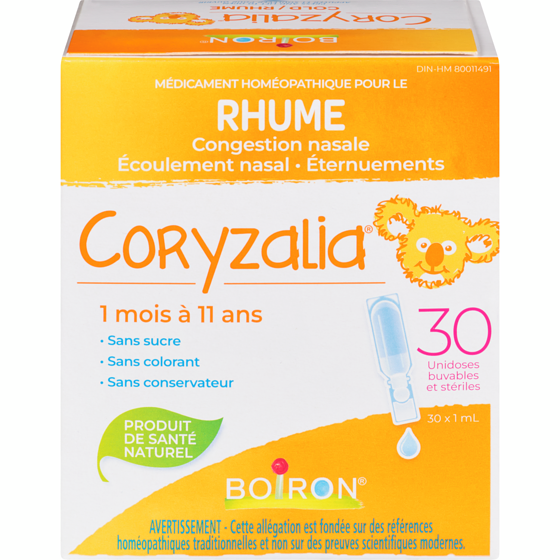 Boiron Coryzalia pour le rhume 30 ml, 45,00 $/100ml