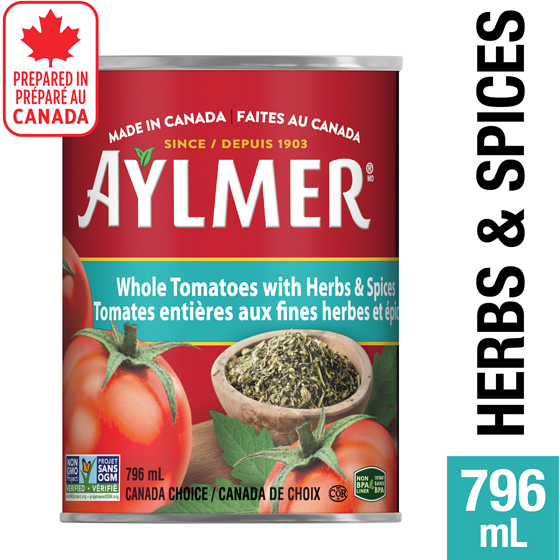 Aylmer Whole Tomatoes With Herbs & Spices 796 ml, $0.38/100ml