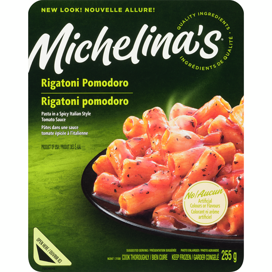 Michelina Rigatoni Pomodoro 255 g, $0.98/100g