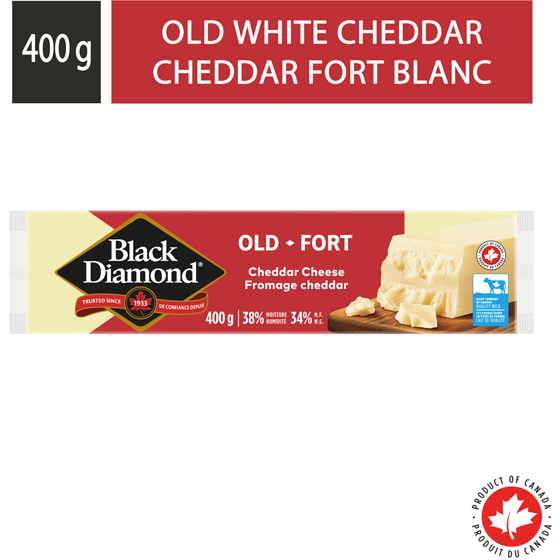 Black Diamond Old White Cheddar Cheese Bar 400 g, $1.87/100g
