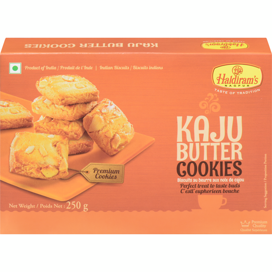 Haldiram Kaju Butter Cookies     250 g, $1.80/100g