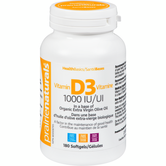 Prairienaturals Vitamin D3 1000 Iu 180 ea, $0.10/1ea