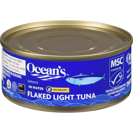 Ocean's Halo Skipjack Flaked Light Tuna in Water 120 g, $2.16/100g