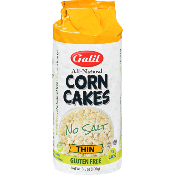Galil Corn Cakes No Salt Thin, 18 Cakes 100 g, $2.50/100g