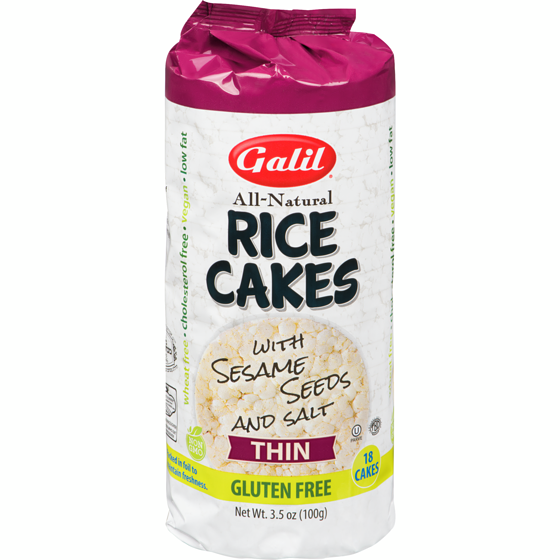 Galil Kosher Rice Cakes With Sesame Seeds And Salt Thin, 18 Cakes 100 g, $3.29/100g