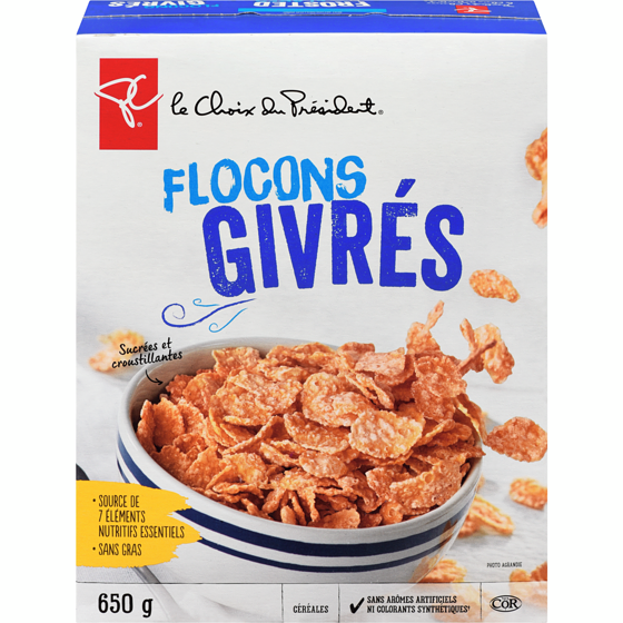 le Choix du Président Céréales de flocons givrés 650 g, 0,92 $/100g