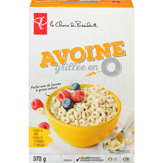 le Choix du Président Céréales Avoine grillée en O 570 g, 1,14 $/100g