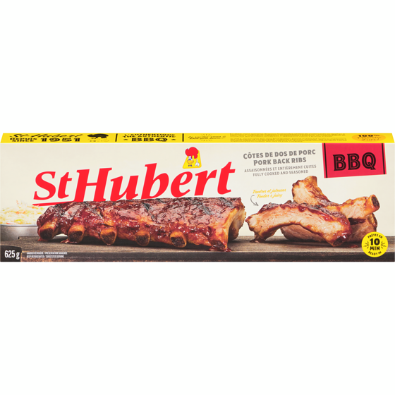 St Hubert Côte de dos de porc BBQ 625 g, 2,40 $/100g