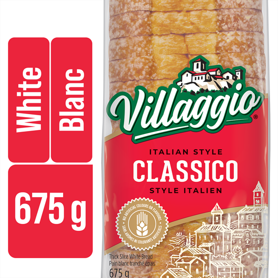 Villaggio Pain blanc tranché épais de style italien Classico 675 g, 0,71 $/100g