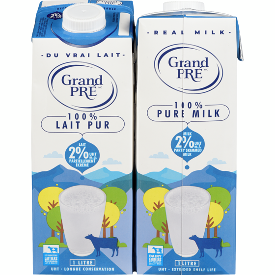 Grand Pré Lait 2 % 2 l, 0,40 $/100ml
