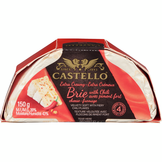 Castello Brie With Chili Cheese Extra Creamy 39% M.F. 150 g, $5.86/100g
