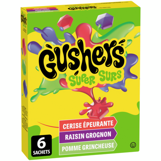 Betty Crocker Gushers aux fruits Super surs 138 g, 3,25 $/100g