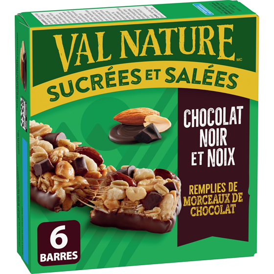 Nature Valley Sucrees et Salees Chocolat Noir et Noix Granola Barres 6 CT 210 g, 2,14 $/100g