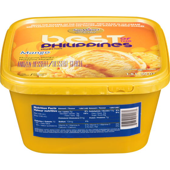 San Miguel Frozen Dessert Philippine Mango 1.5 l, $0.77/100ml