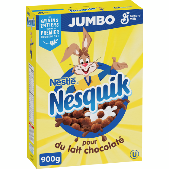 General Mills Nesquik, Céréales au Chocolat, Grains Entiers, Format Géant 900 g, 1,44 $/100g