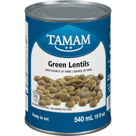 Tamam Green Lentils 540 ml, $0.37/100ml