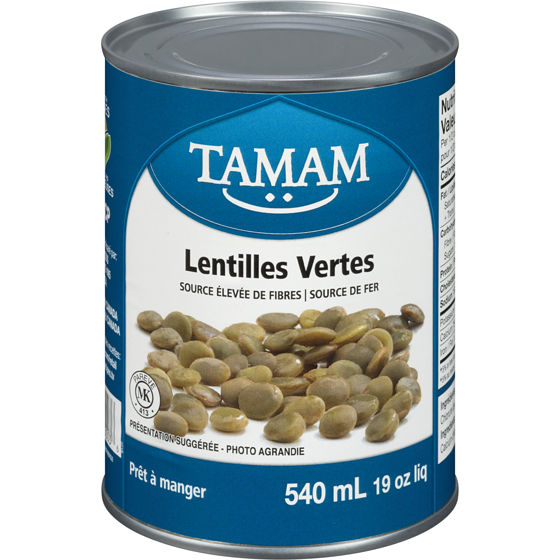 Tamam Lentilles vertes 540 ml, 0,37 $/100ml