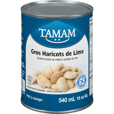 Tamam Gros haricots de Lima 540 ml, 0,50 $/100ml