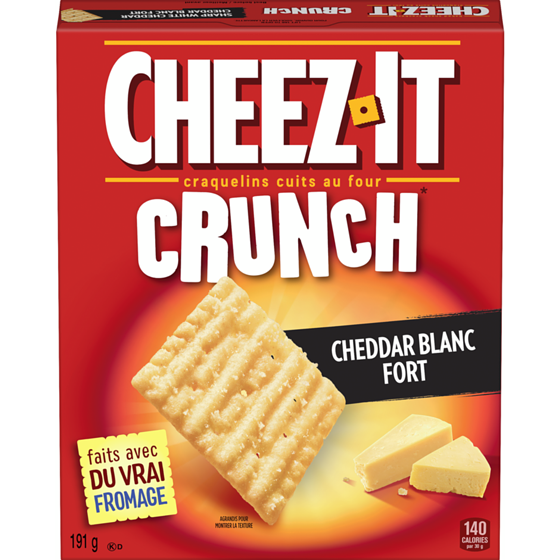 Cheez-It Klgs Cheezit Croust Ched Blanc 191 g, 2,25 $/100g
