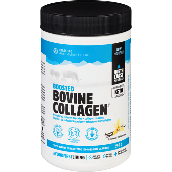 North Coast Naturals Naturals Boosted Bovine Collagen Powder French Vanilla 250 g, $11.20/100g