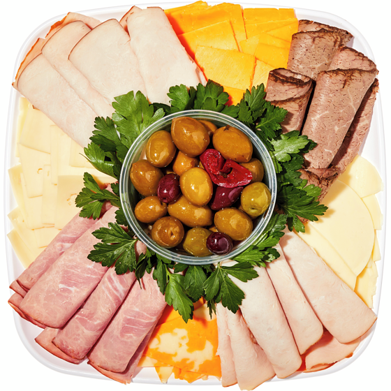 null 24hr Notice Required - Deluxe sliced meat and cheese platter (Large) 1.53 kg, $3.59/100g