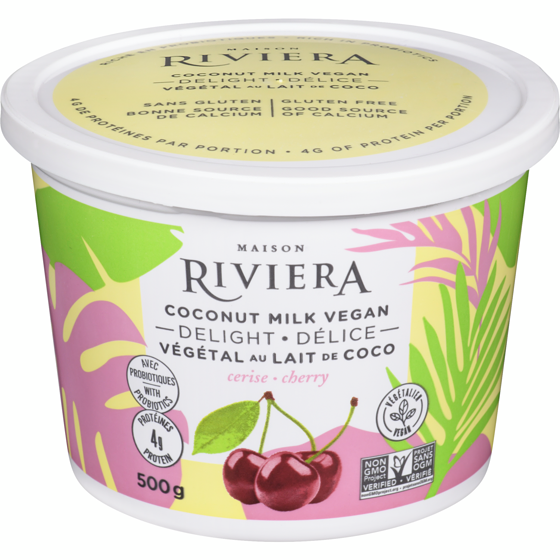 Riviera Coconut Milk Vegan Yogurt - Cherry  500 g, $1.50/100g