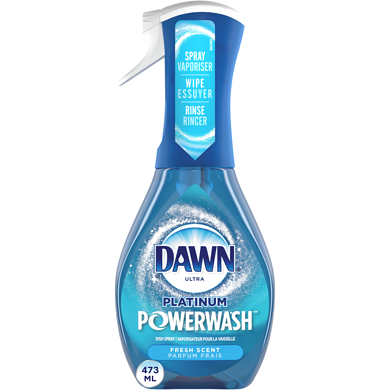 Dawn Vaporisateur pour la vaisselle Powerwash, trousse de départ de savon à vaisselle liquide, Frais 473 ml, 1,69 $/100ml