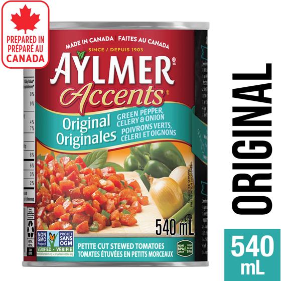Aylmer Accents Diced Tomatoes with Green Pepper 540 ml, $0.55/100ml