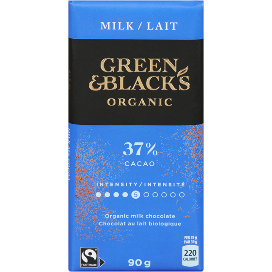 Green & Blacks Organic Milk Chocolate     90 g, $7.21/100g